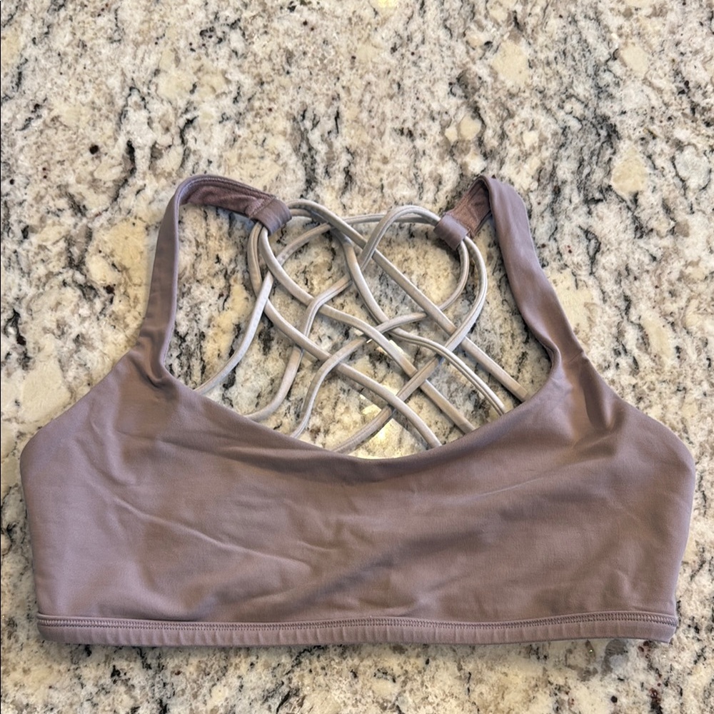 Lululemon Two-Tone Mauve Sports Bra with Lattice Back